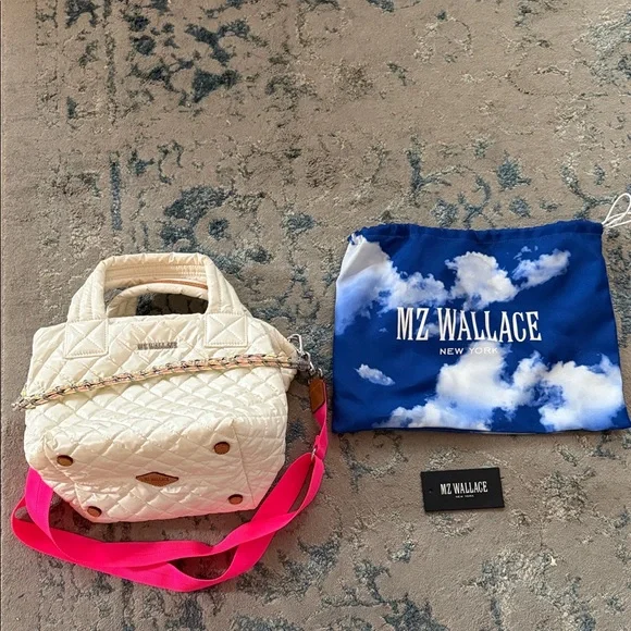 MZ Wallace Mini Metro Tote Deluxe- Pearl & Iridescent - Picture 7 of 8